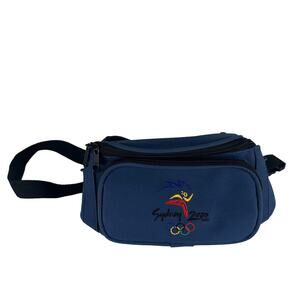 Vintage Sydney Olympics Logo Adjustable 2000 Retro Large Blue Fanny Pack Bag